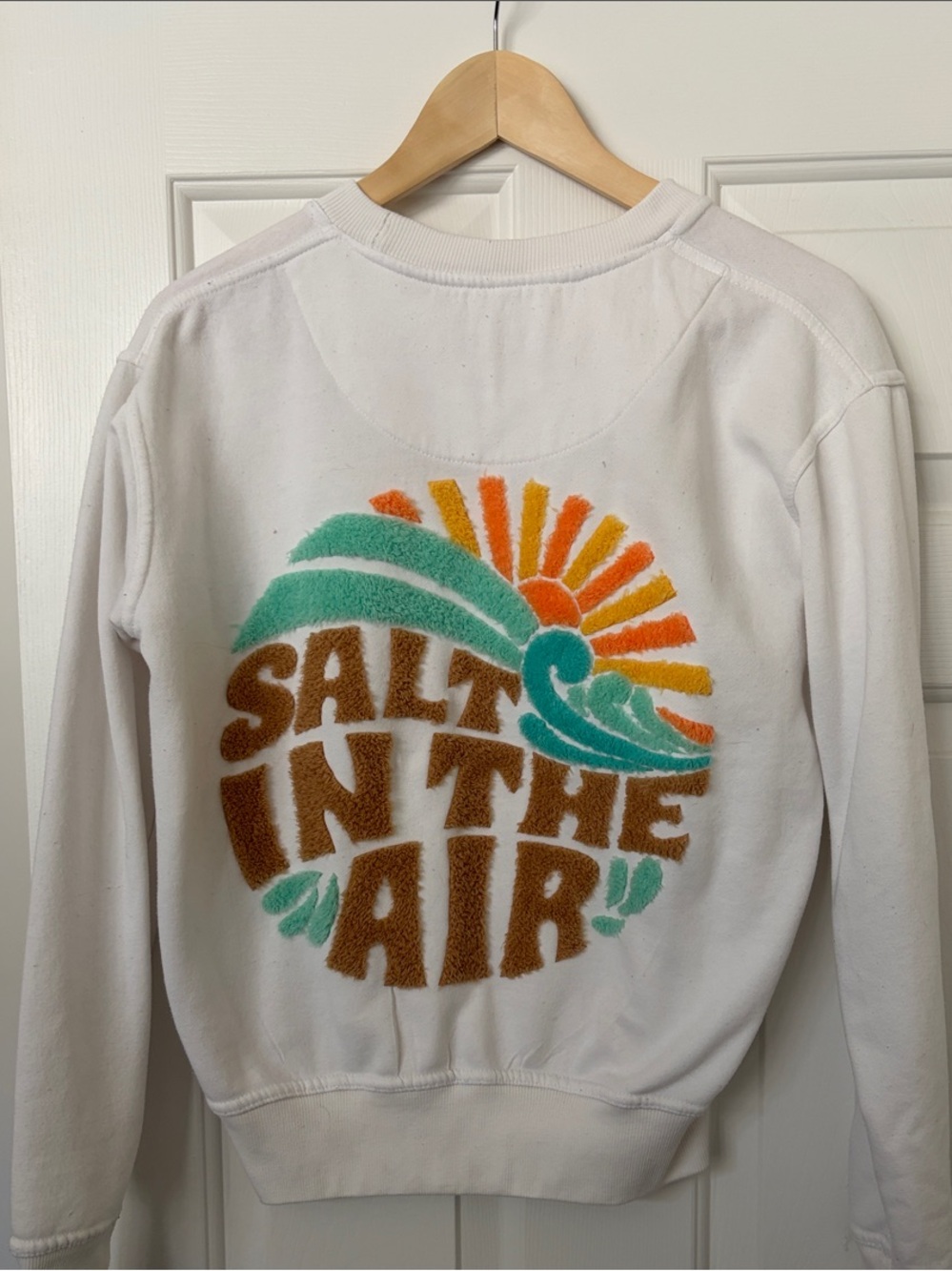 Salt in the Air White Graphic Sweatshirt